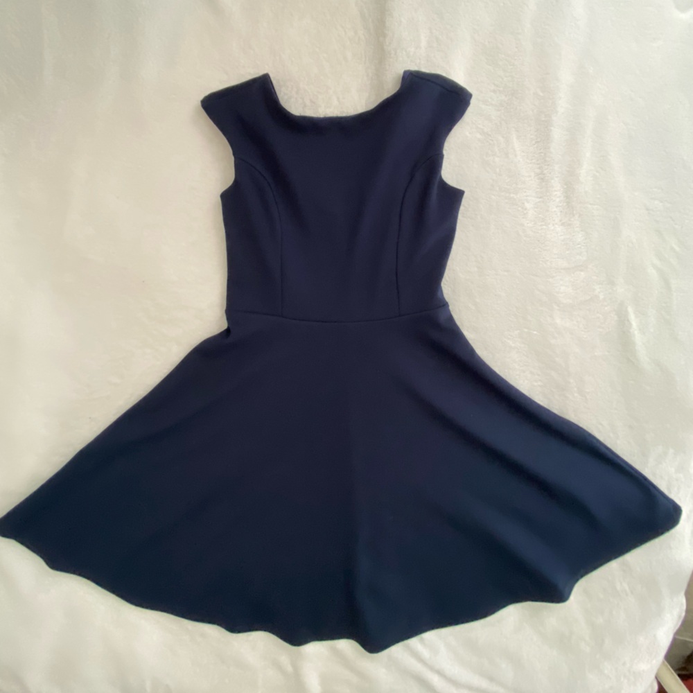 Un Deux Trois Navy Blue Casual Dress for Kids
